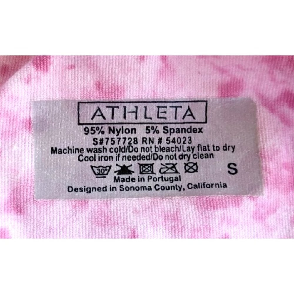 ATHLETA Pink Tank Top Tie Dye with Golden Swirl Decal Size S - Picture 3 of 7